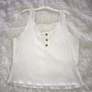 White Crop Tank Top